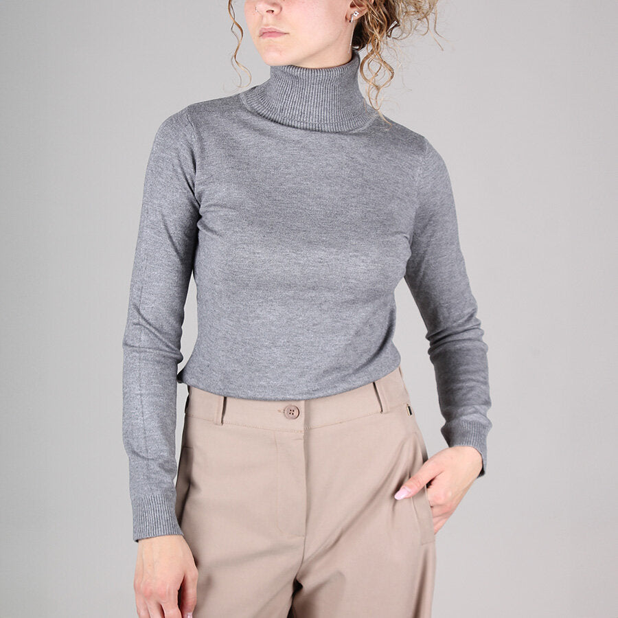 Stretch-Rollkragenpullover für Damen aus Viskose