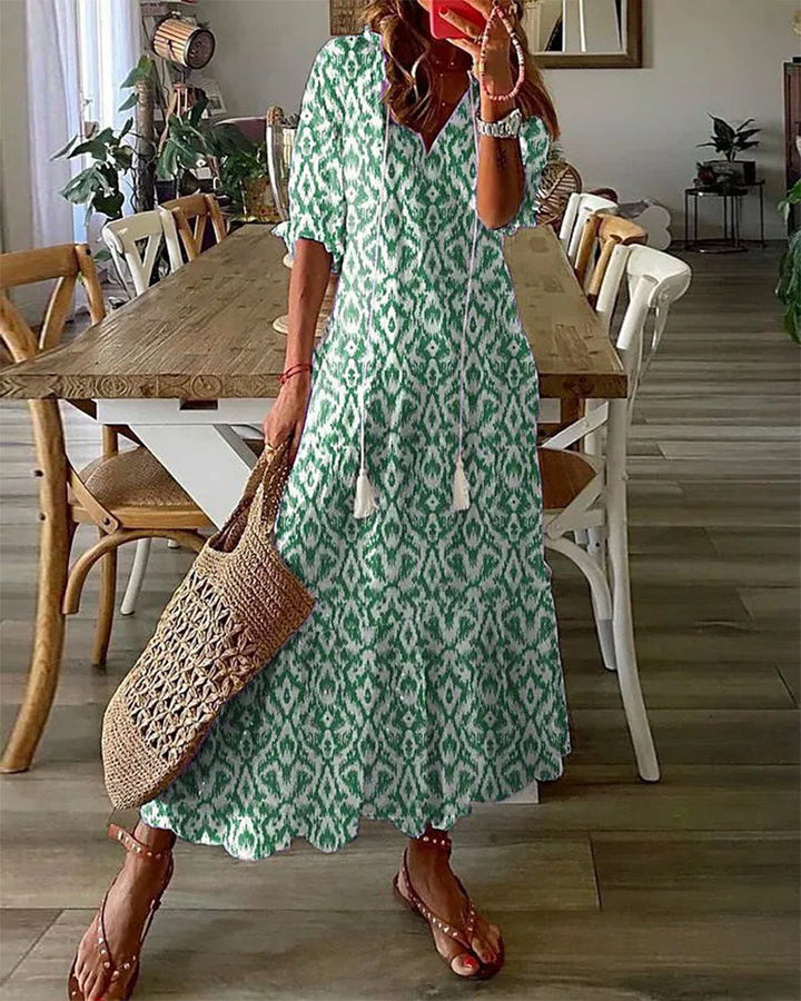 Monika – Elegant women's summer dress in flowing fabric - Image 1