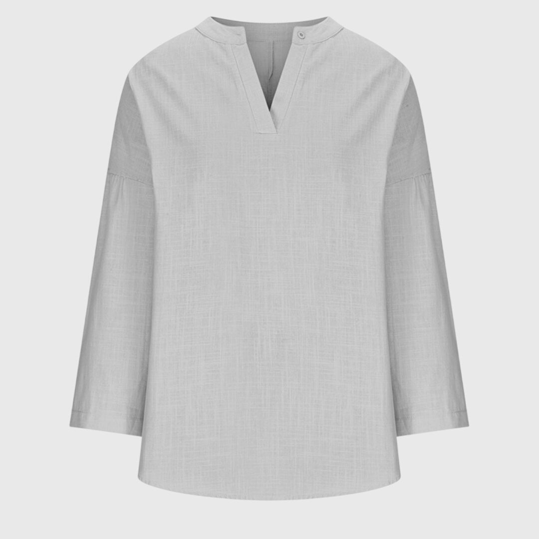 Claudia | Damen Locker Geschnittenes Langarm Casual Top