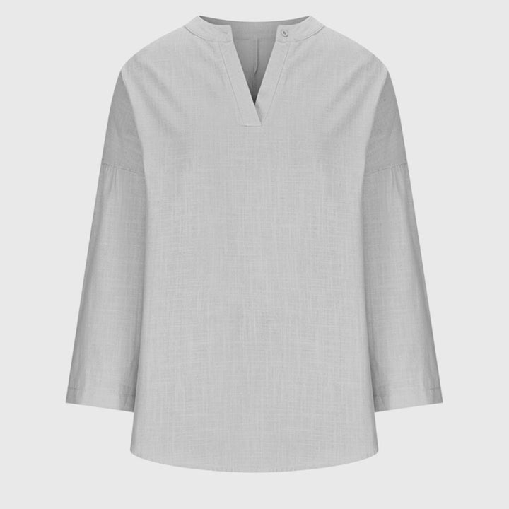 Claudia | Damen Locker Geschnittenes Langarm Casual Top