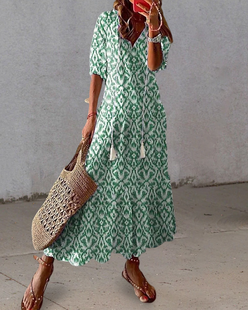 Monika – Elegant women's summer dress in flowing fabric - Image 4