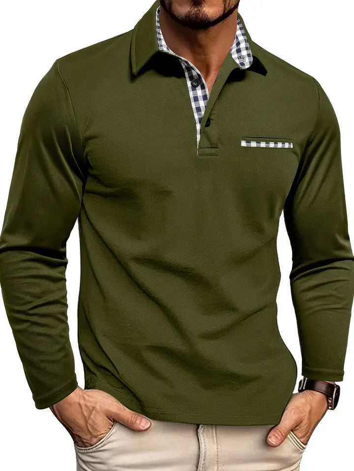 Oliver | Herren Langarm Freizeit-Polohemd