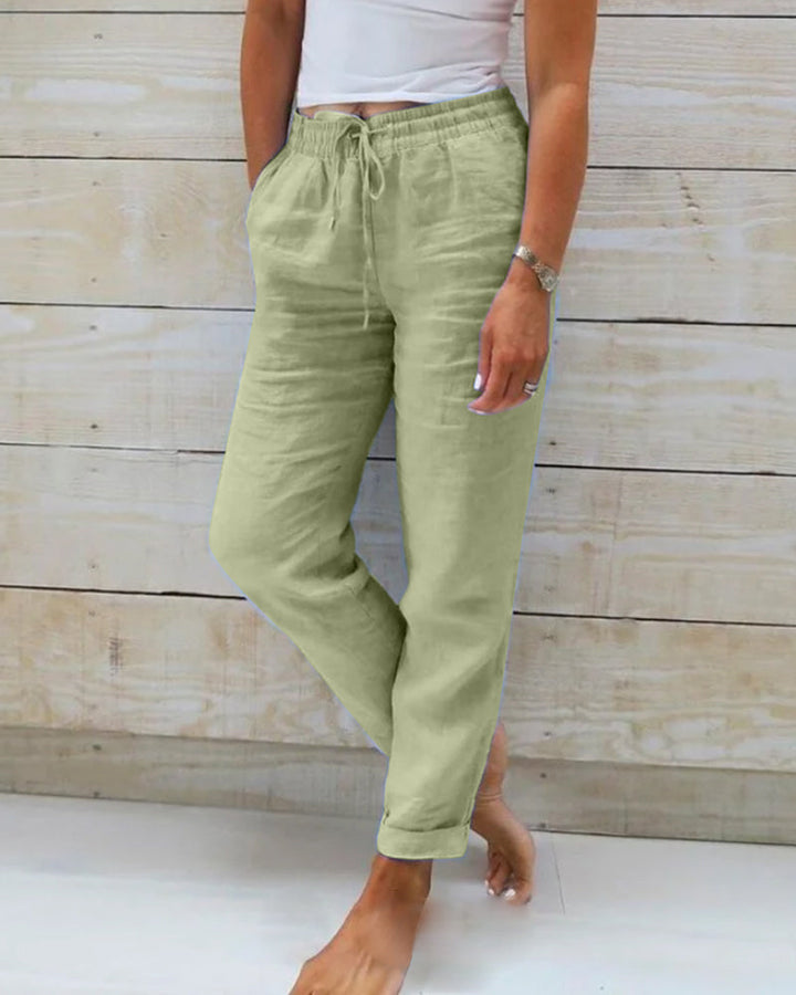 Leinenhose Damen mit und Kordelzug