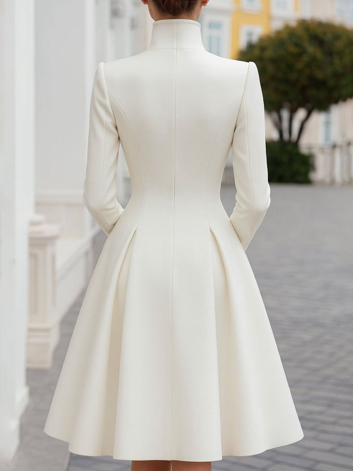 Doppelreihiges A-Linien-Mantelkleid für Damen | Wollmischung