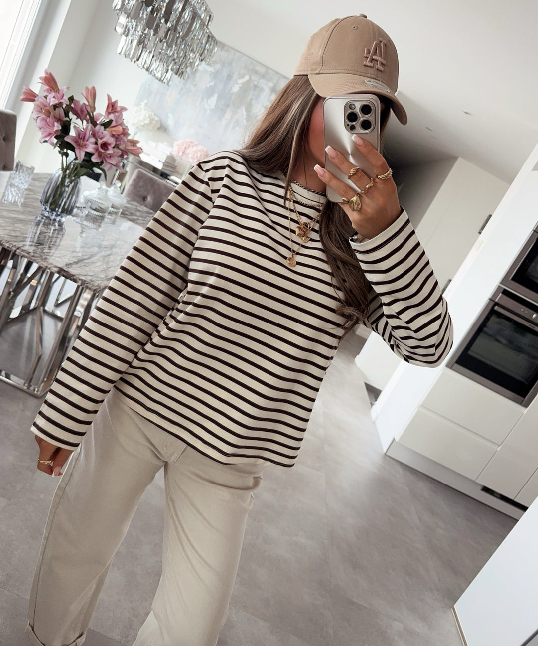 Pullover Hanaia Streifen Braun Beige