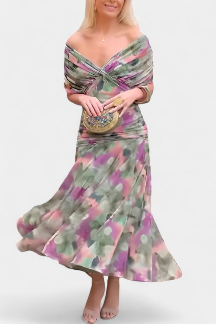 Theresa – Elegant Off-Shoulder Dress for Women - Image 3