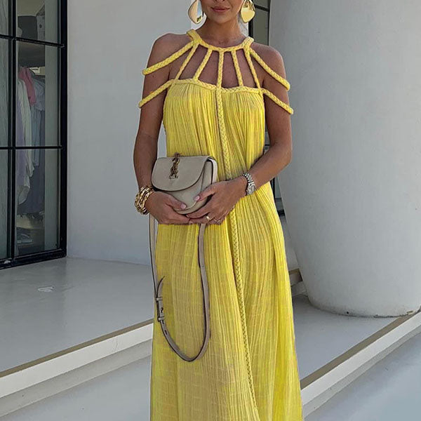 Damen-Maxikleid aus Leinenmischung (Cover-Up)