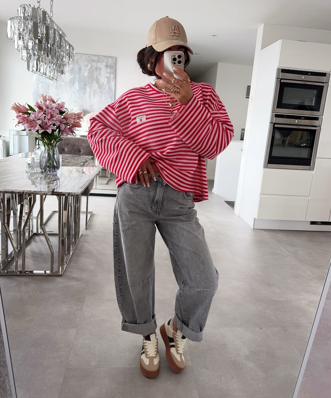 Langarmshirt Mixa Streifen Rot