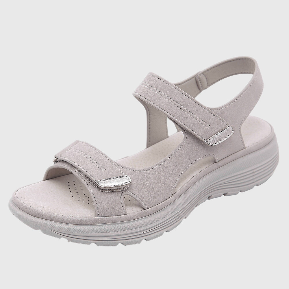 Elke | Damen Sandalen mit Offener Spitze und Klettverschluss