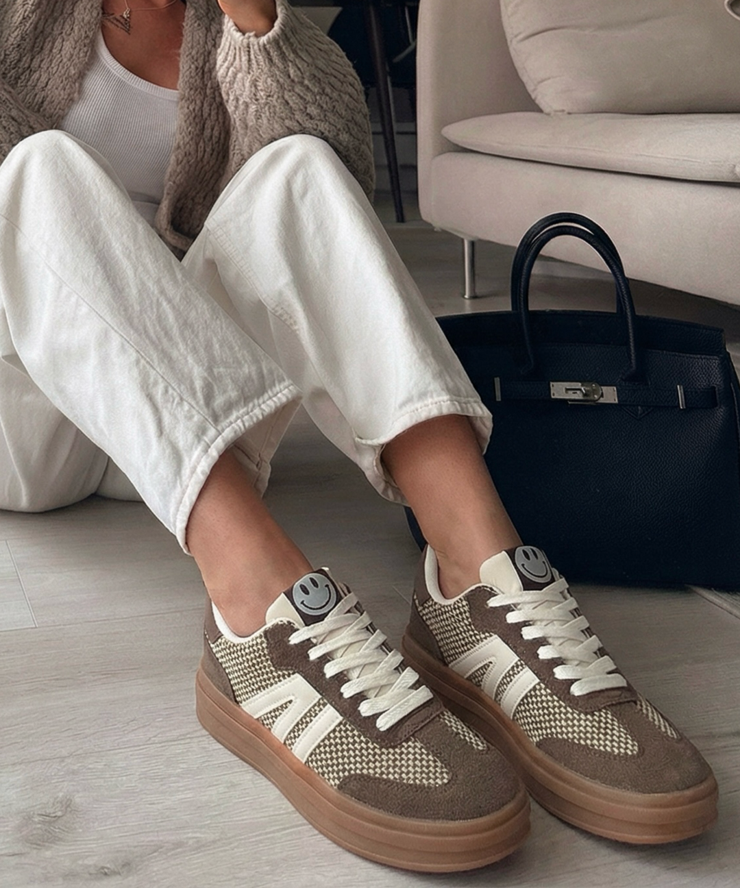 Sneaker Smiley Braun Ladypolitan ♡