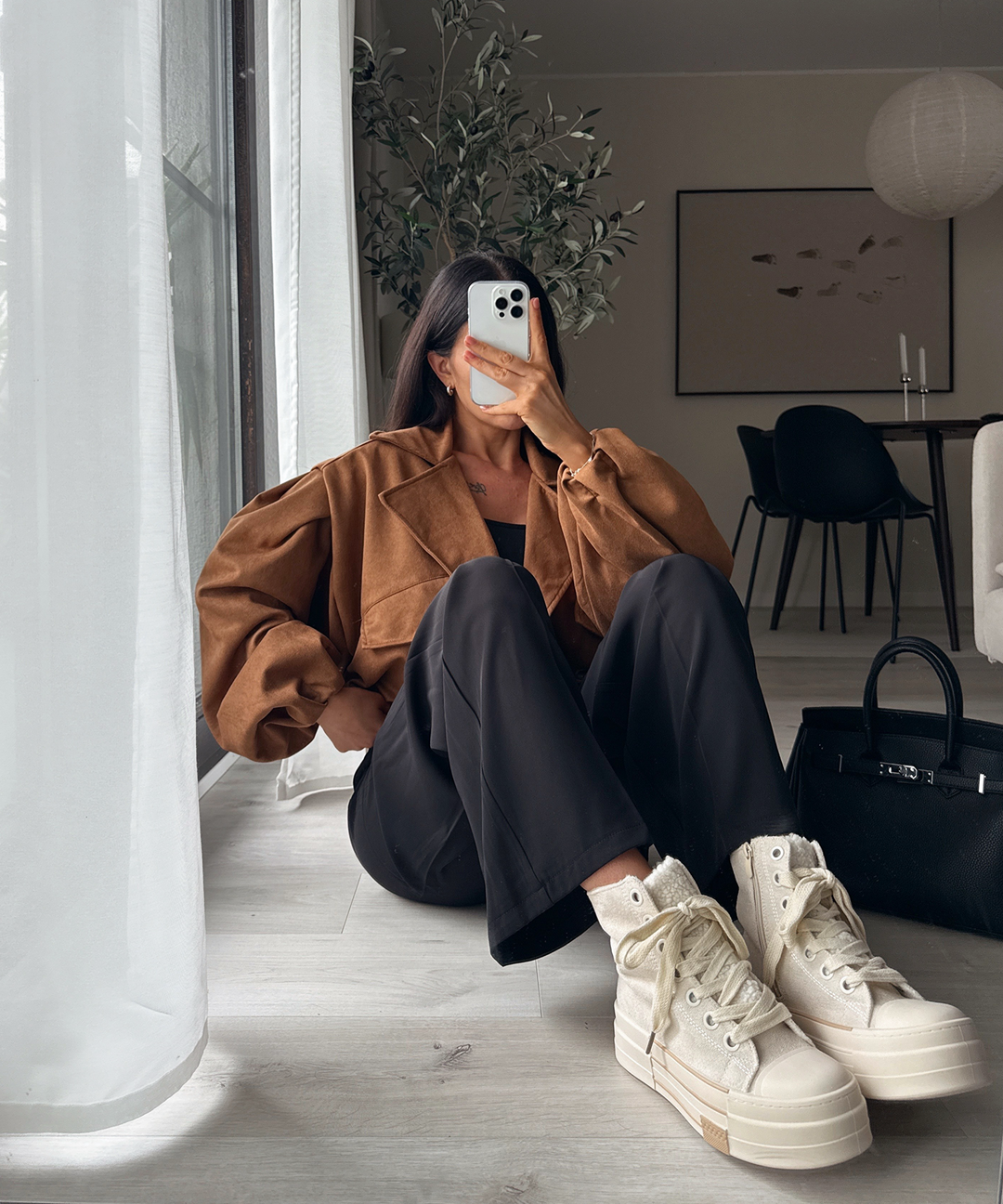 Wildleder Crop Trenchcoat Henna Camel Ladypolitan ♡