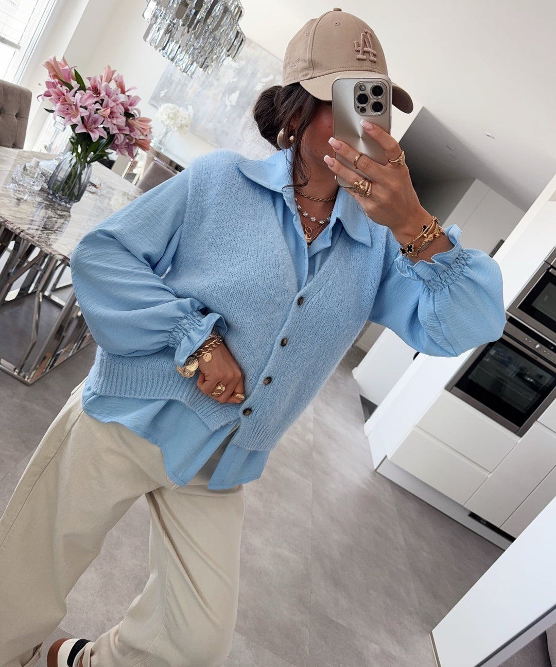 Bluse Diona Blau Ladypolitan ♡