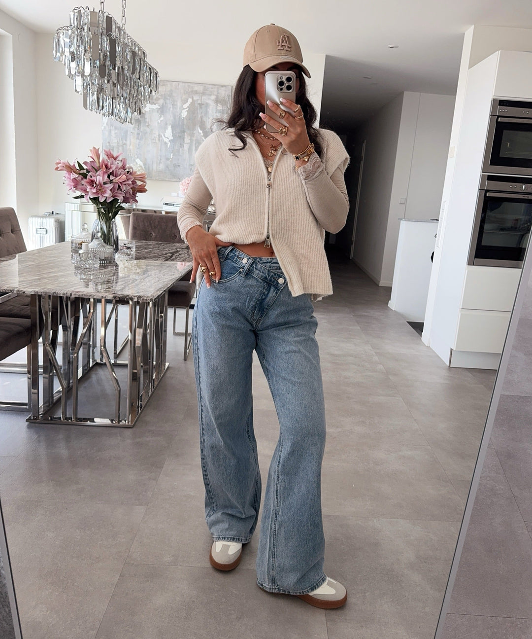 Stretch Straight Leg Jeans Galia Hellblau Ladypolitan ♡