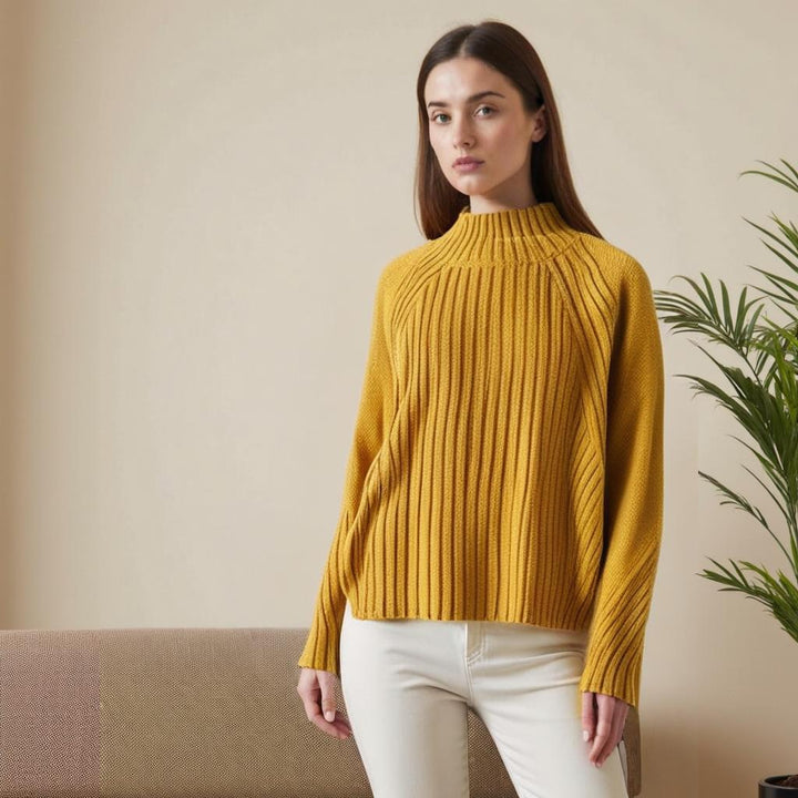Maglione Dolcevita Donna a Coste Morbido Caldo - Vesarelli