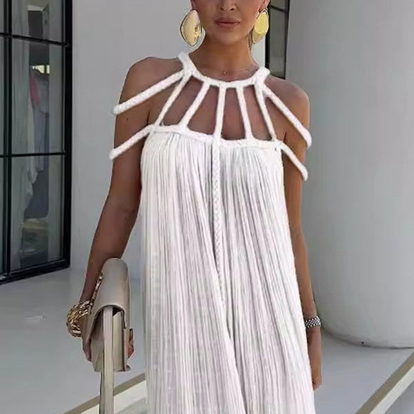 Damen-Maxikleid aus Leinenmischung (Cover-Up)