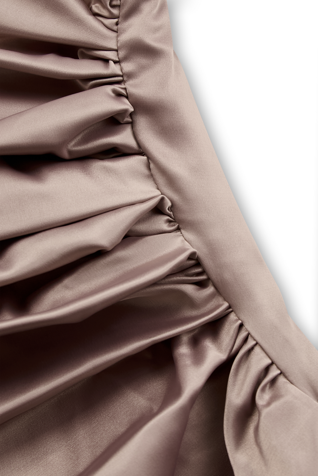 Champagnerfarbenes Ein-Schulter-Abendkleid aus Satin für Damen