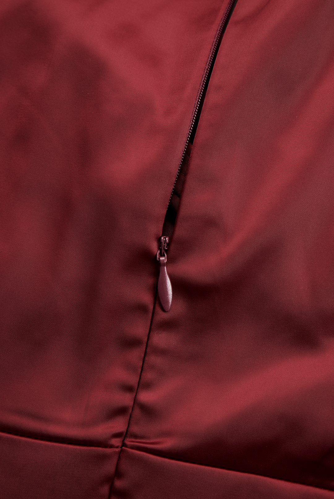 Satin-Midi-Kleid für Damen | A-Linie mit Schalkragen