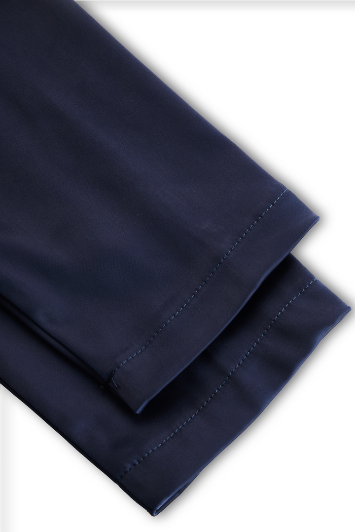 Satin-Midi-Kleid für Damen | A-Linie mit Schalkragen