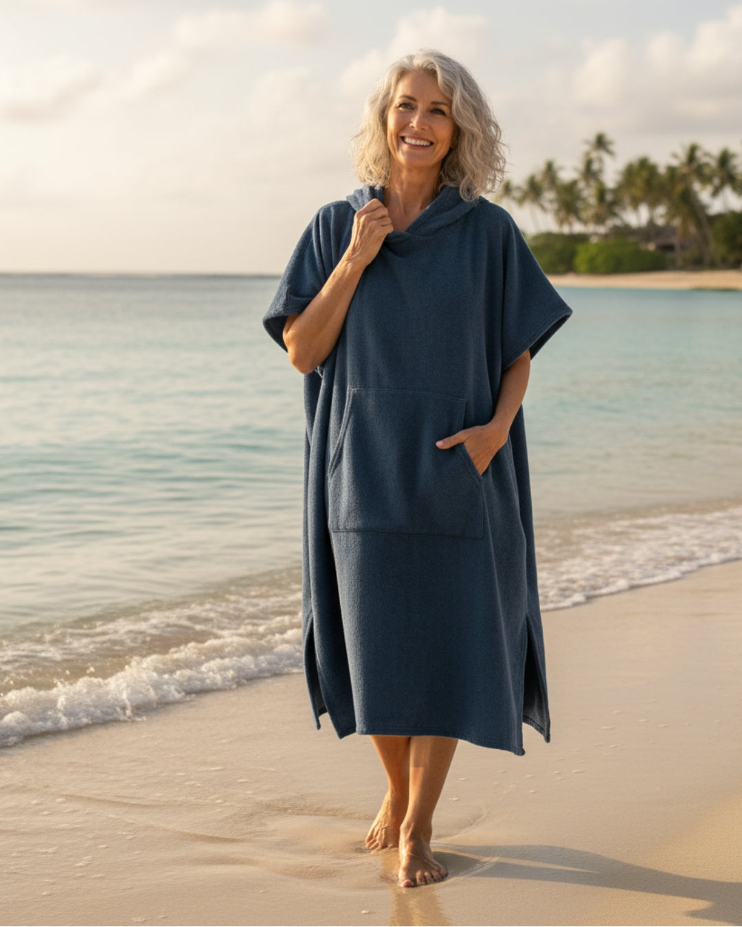 Melanie | Damen Sommer Strand Poncho Kleid
