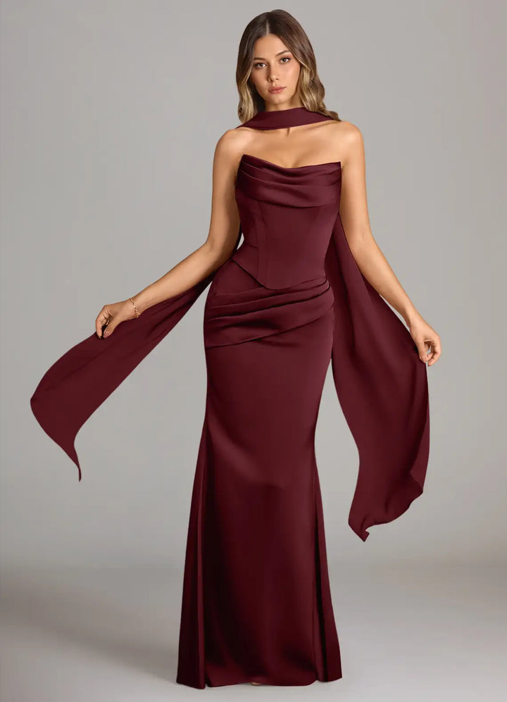 Brautjungfernkleid Meerjungfrau Satin