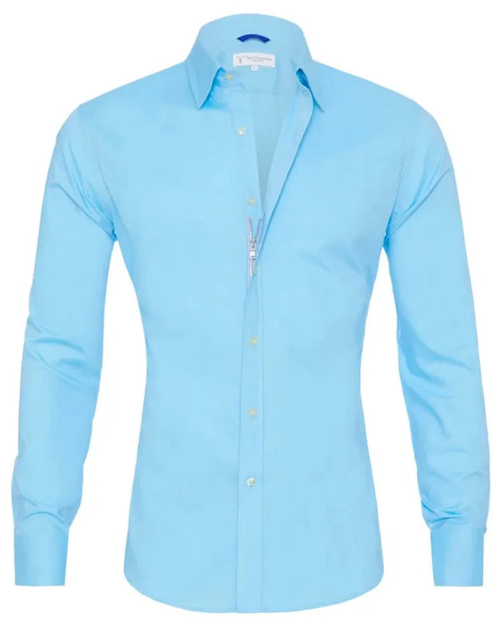Hemd mit Reissverschluss langarm Slim Fit