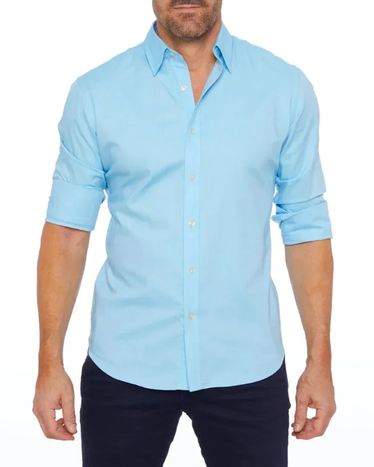 Hemd mit Reissverschluss langarm Slim Fit