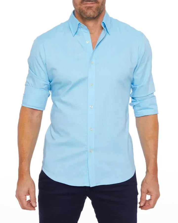 Hemd mit Reissverschluss langarm Slim Fit