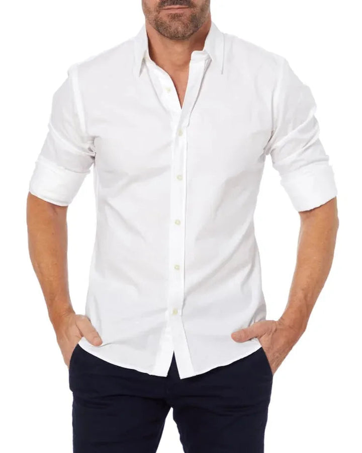 Hemd mit Reissverschluss langarm Slim Fit