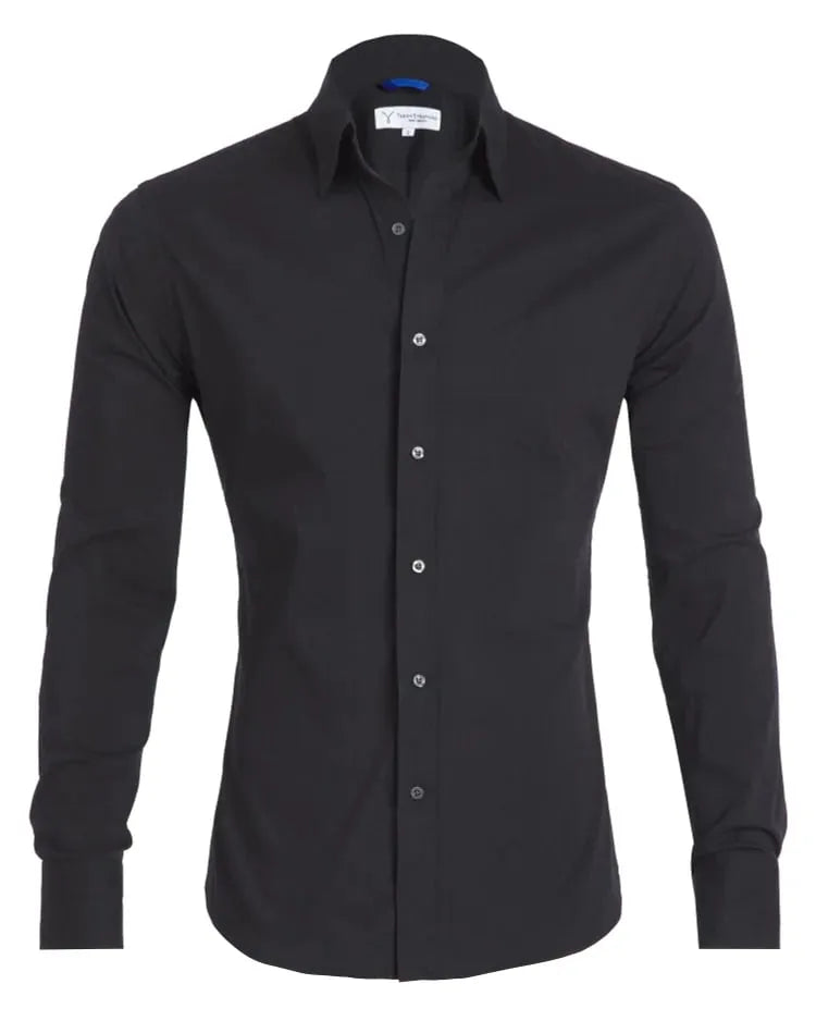 Hemd mit Reissverschluss langarm Slim Fit