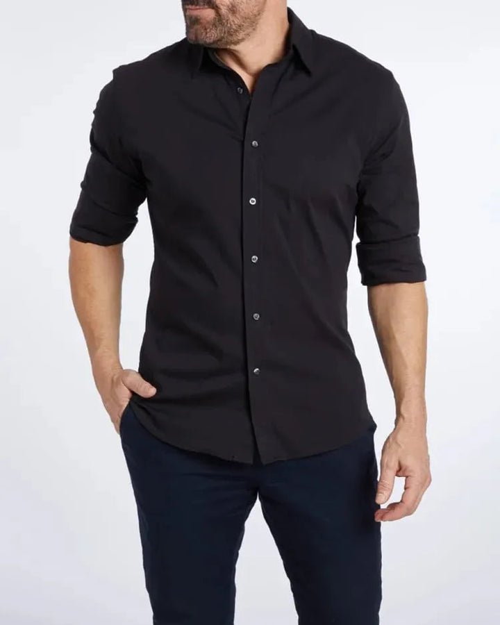 Hemd mit Reissverschluss langarm Slim Fit