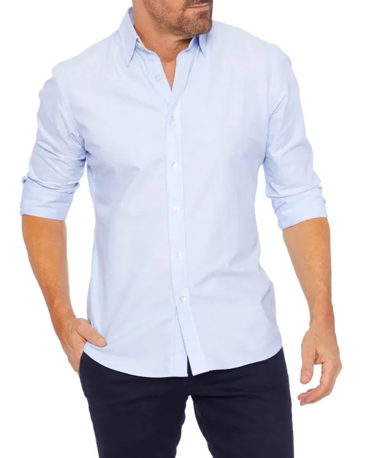 Hemd mit Reissverschluss langarm Slim Fit