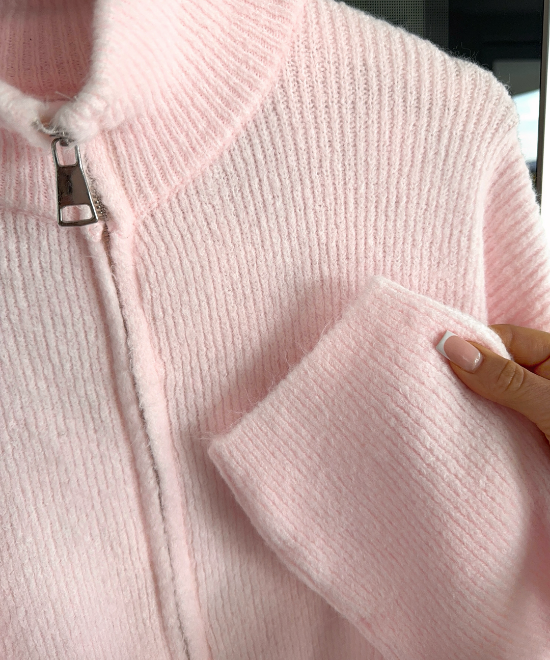 Zip Strickjacke Helena Uni Hellrosa Ladypolitan ♡