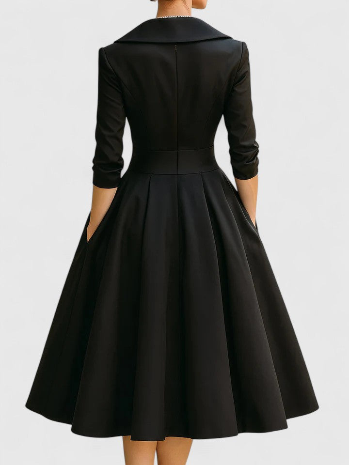 Ewelina – Elegantes Damen-Midikleid mit Wickeloberteil