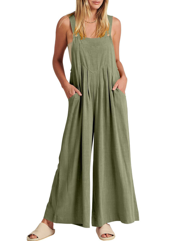 Jumpsuit Damen mit weitem Bein und Taschen