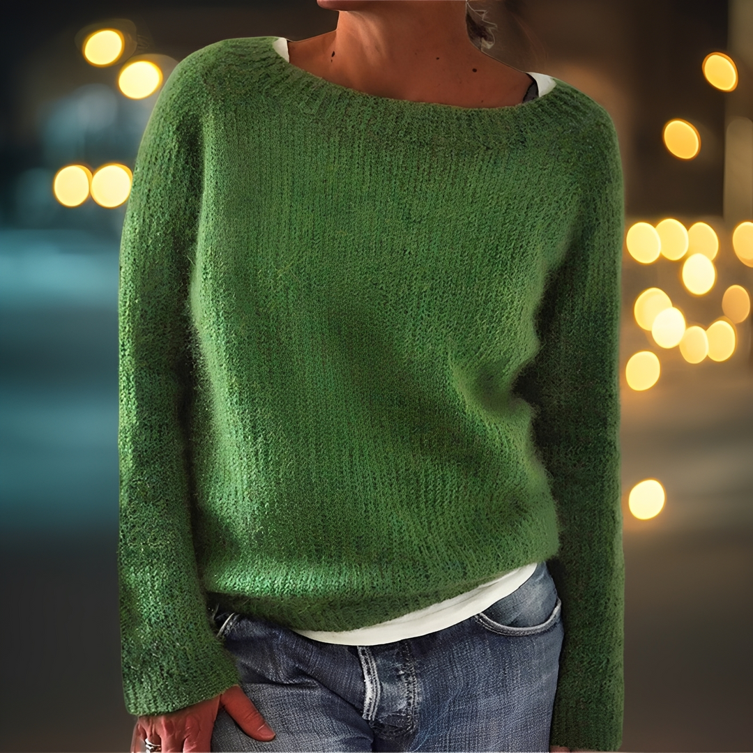 Abeeha - Lockerer Pullover in Tanne für Frauen