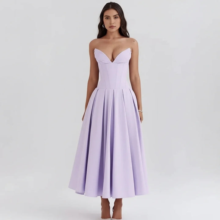 Laarni Kleid – Elegantes Korsett-Midi-Kleid für besondere Anlässe
