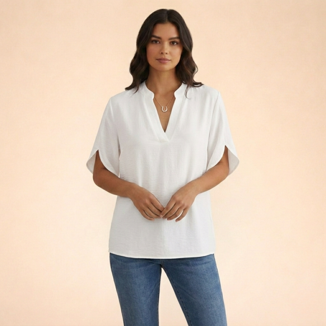 Sophie | Elegante und bequeme V-Ausschnitt Bluse