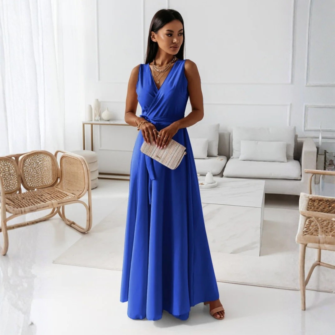 Viviane | Damen Hochzeitsgast Elegantes Wickel Maxikleid