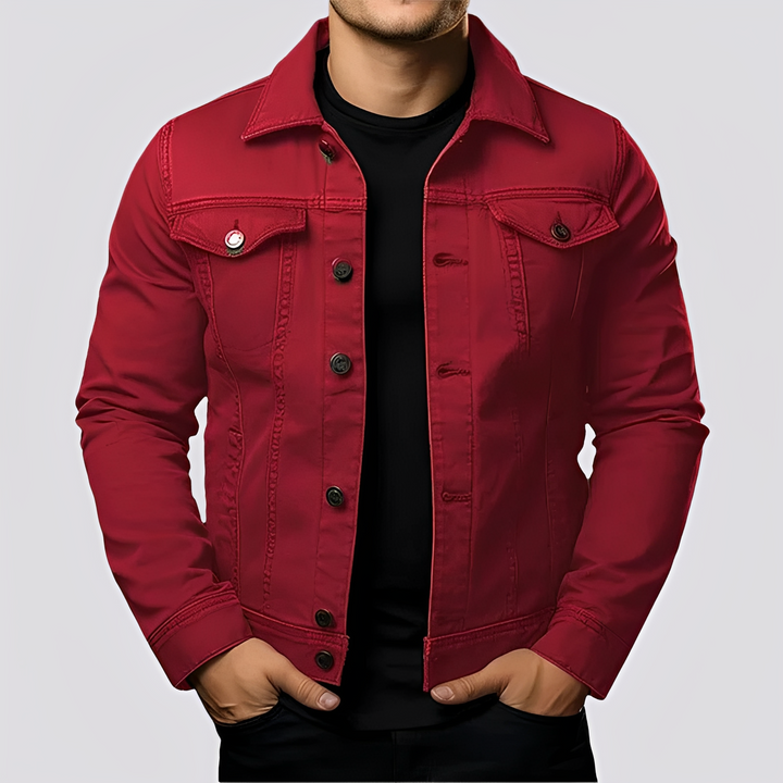 Maxwell - Vintage-Herren-Jeansjacke aus strapazierfähigem Denim
