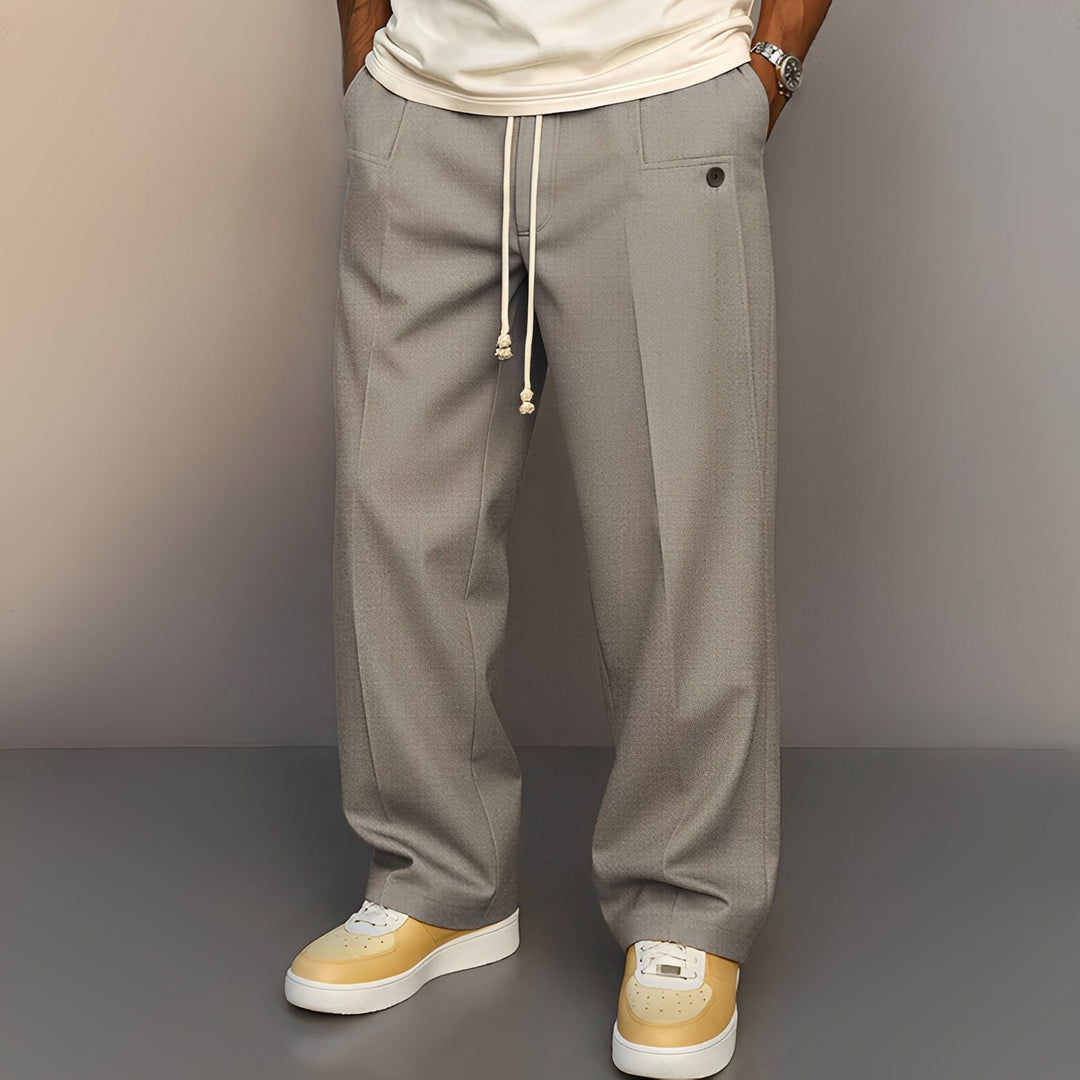 Conor - Bequeme Herrenhose mit geradem Schnitt und Kordelzug