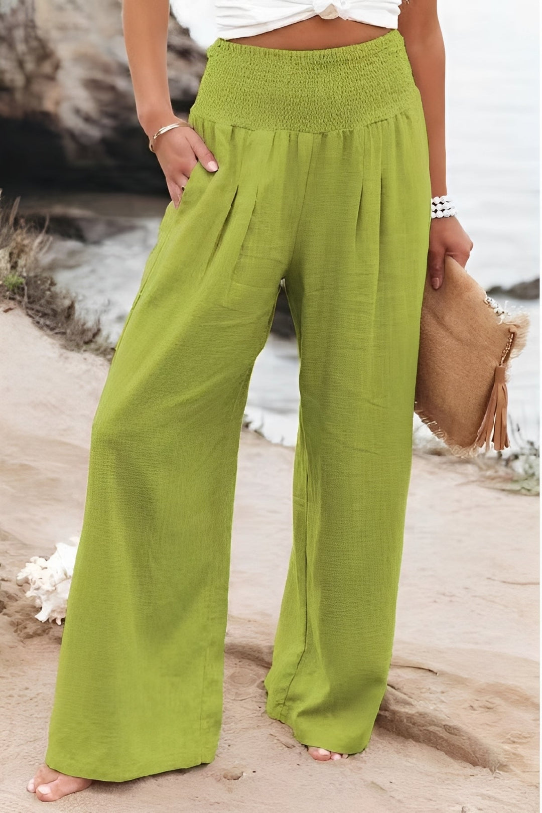 Nadia - Hoch taillierte Hose mit weitem Bein für Damen
