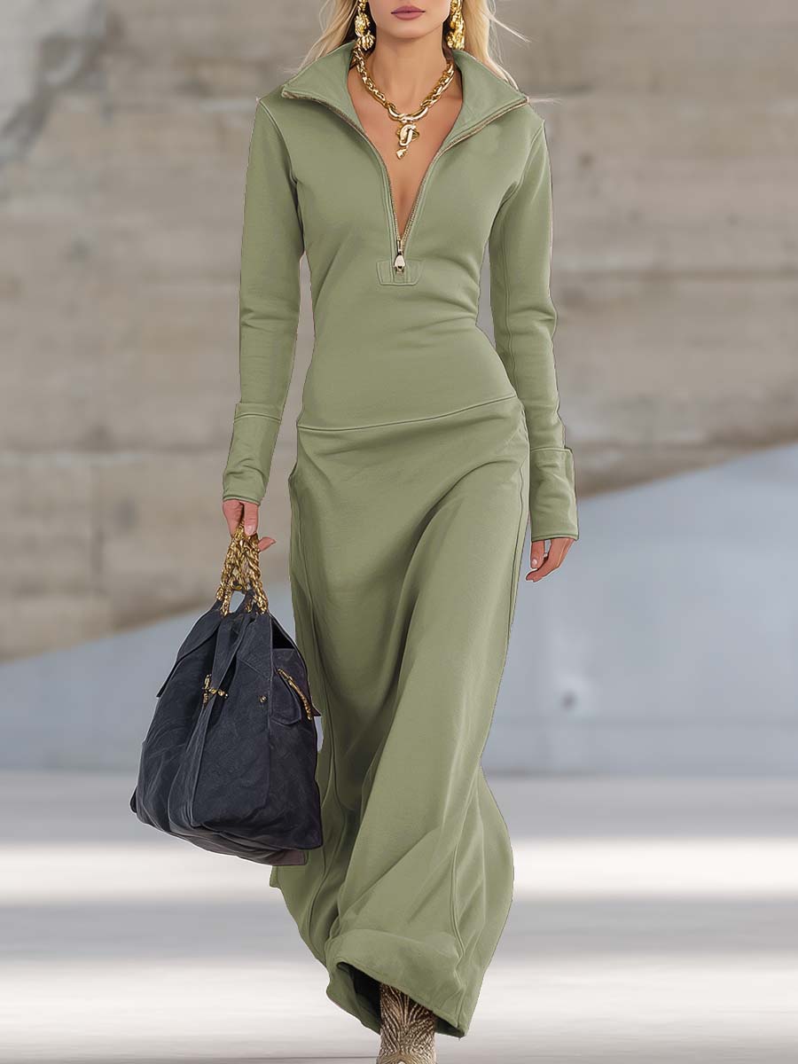 Lena – Eleganter Damen-Jumpsuit mit Reißverschlusskragen