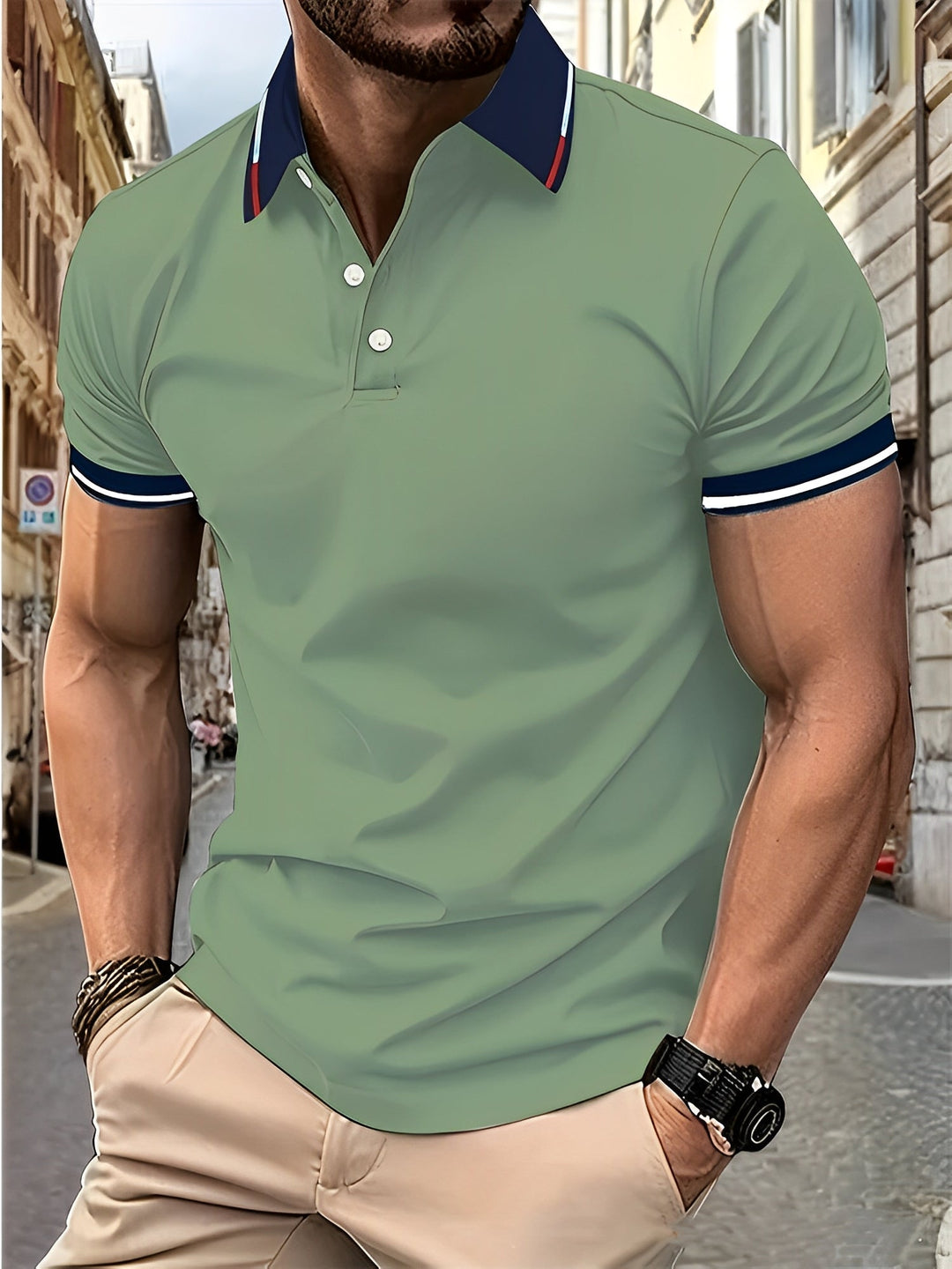 Matthew - Einfaches Polohemd mit Knöpfen für Herren