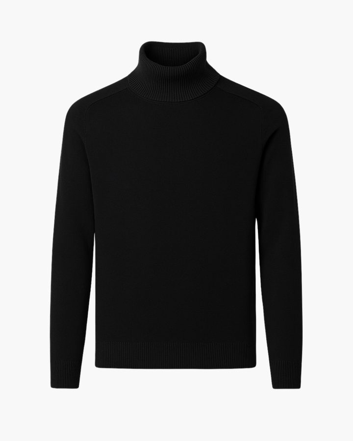 Feinstrick Rollkragenpullover mit Rippkragen