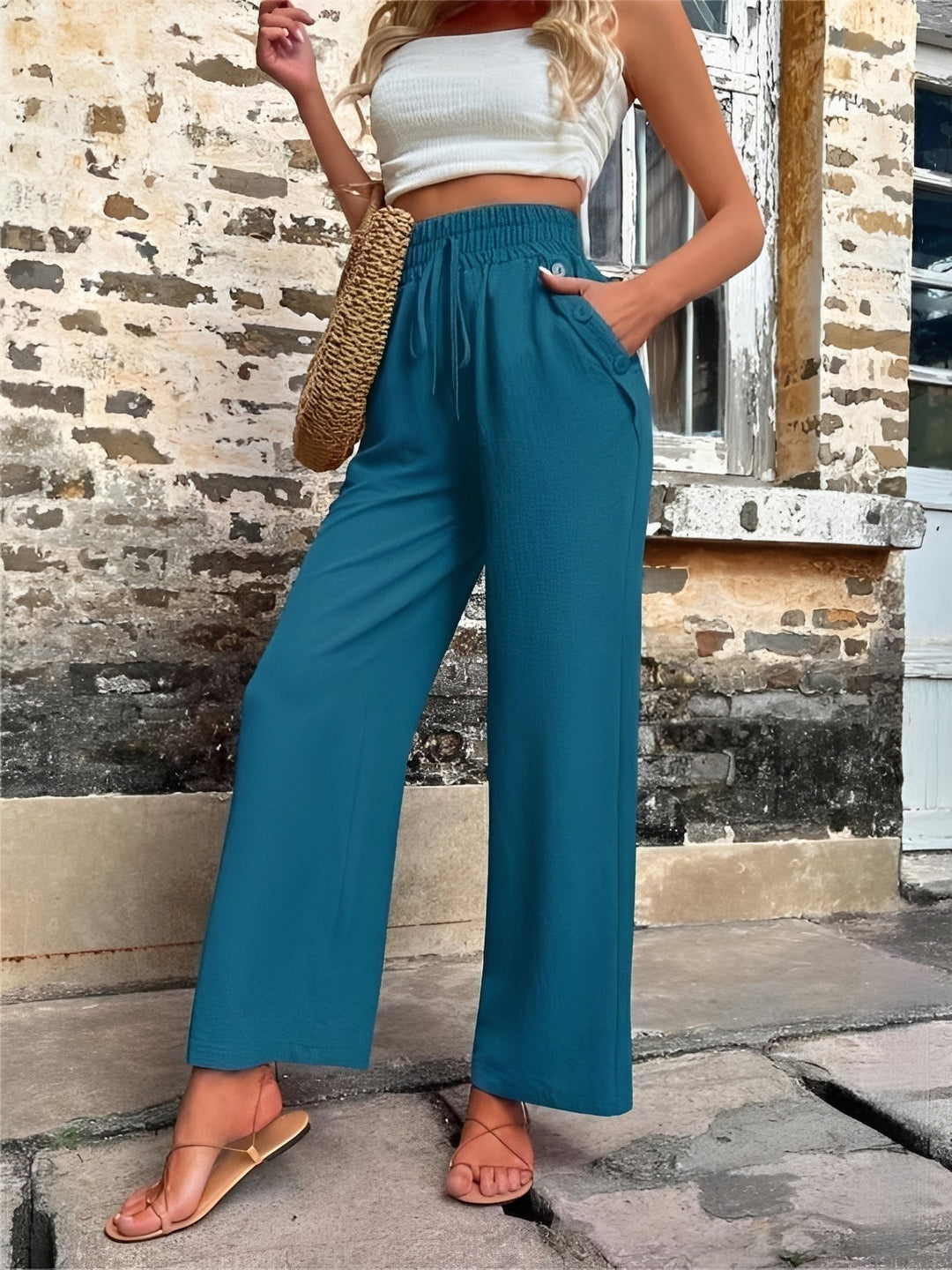 Allie - Modische Damenhose mit lockerem Schnitt und hohem Bund