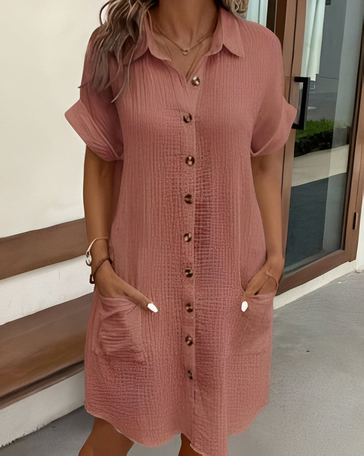 Vanessa - Lockeres, einreihiges Hemdkleid für Damen