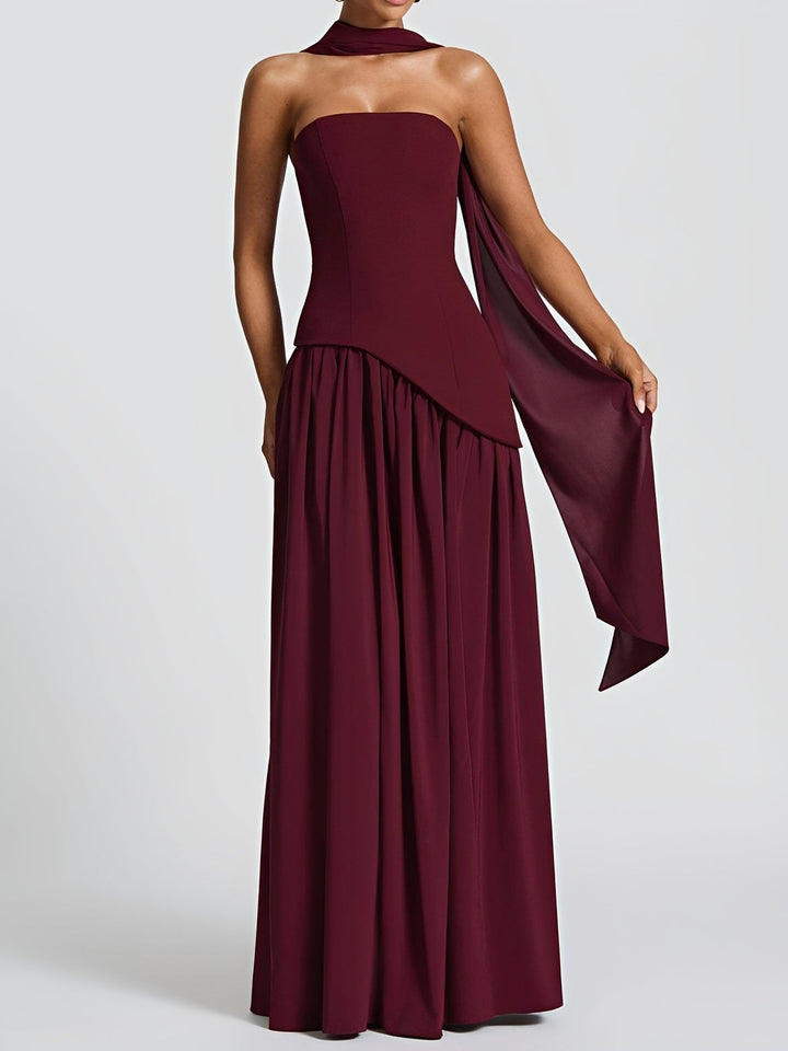 Georgia - Elegantes trägerloses Kleid mit hohem Schlitz für Damen