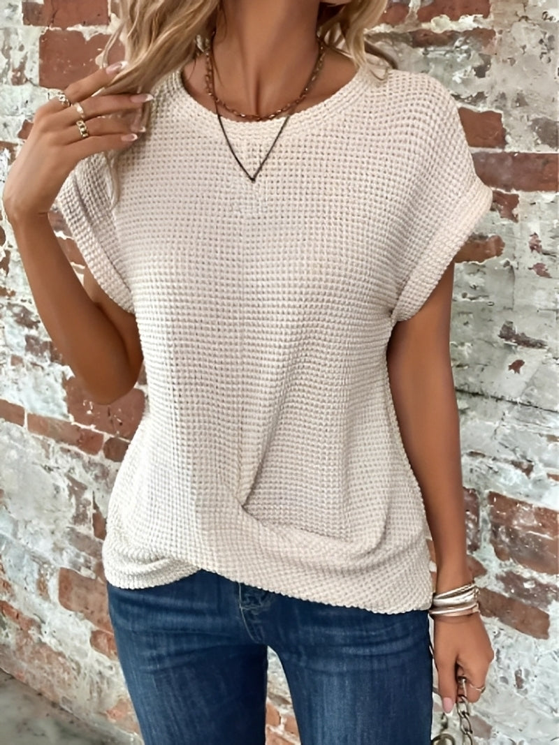 Annie - Stilvolles kurzärmeliges Waffelshirt für Damen