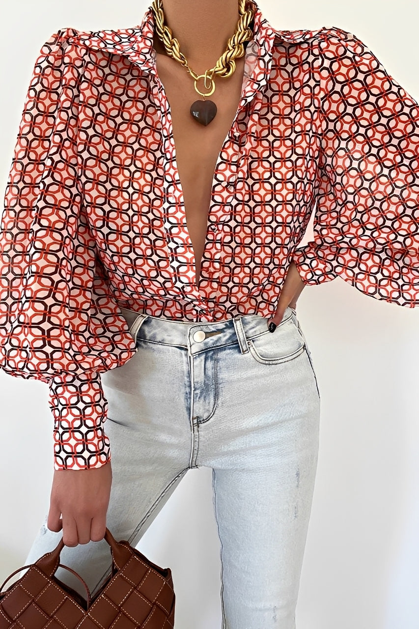Carla - Schicke Bluse mit Laternenärmeln für Damen