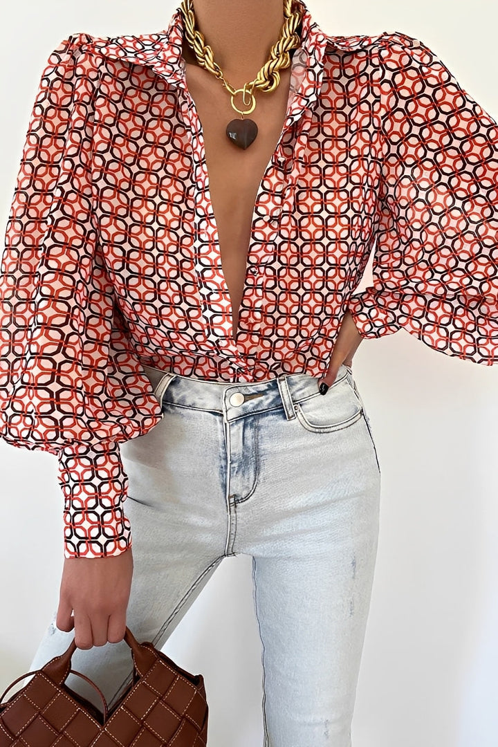 Carla - Schicke Bluse mit Laternenärmeln für Damen